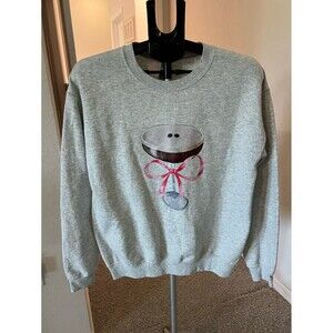 Espresso Martini Graphic Crewneck Sweatshirt in Gray Size Medium